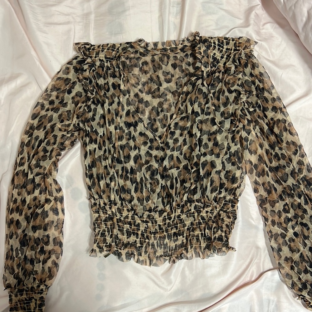 Free People Leopard blouse